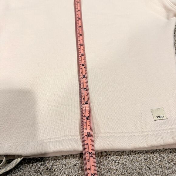 VUORI Cropped Crewneck Sweatshirt - Size X-Small Oversized Fit (Pale Pink/Cream) - Picture 7 of 8